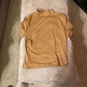 Long sleeve turtle neck crop top t shirt